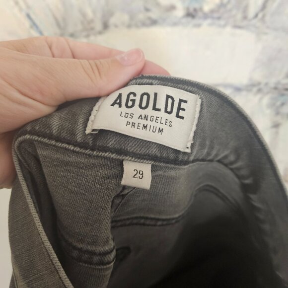 Agolde Jeans Sophie High Rise Crop Maverick Size 29 Black Distressed - Picture 3 of 9